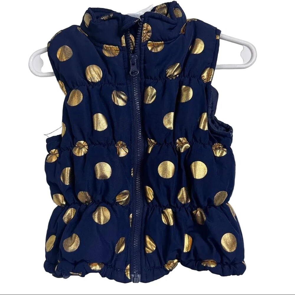 Healthtex Blue And Gold Sleeveless Puffer Vest Girl's Size 3t